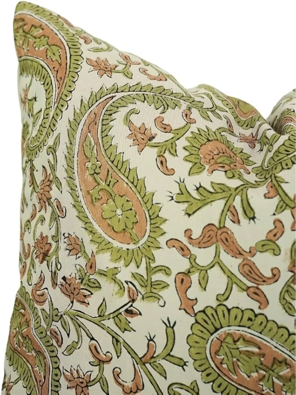 🆕Bohemian Soft Linen Hand Block Print Floral Vintage Kiara Pillow Cover 22”x22” - Picture 3 of 11